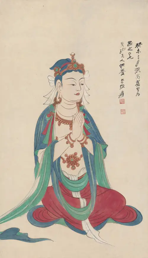 Tọa Tượng Bồ Tát Quan Âm Đồ