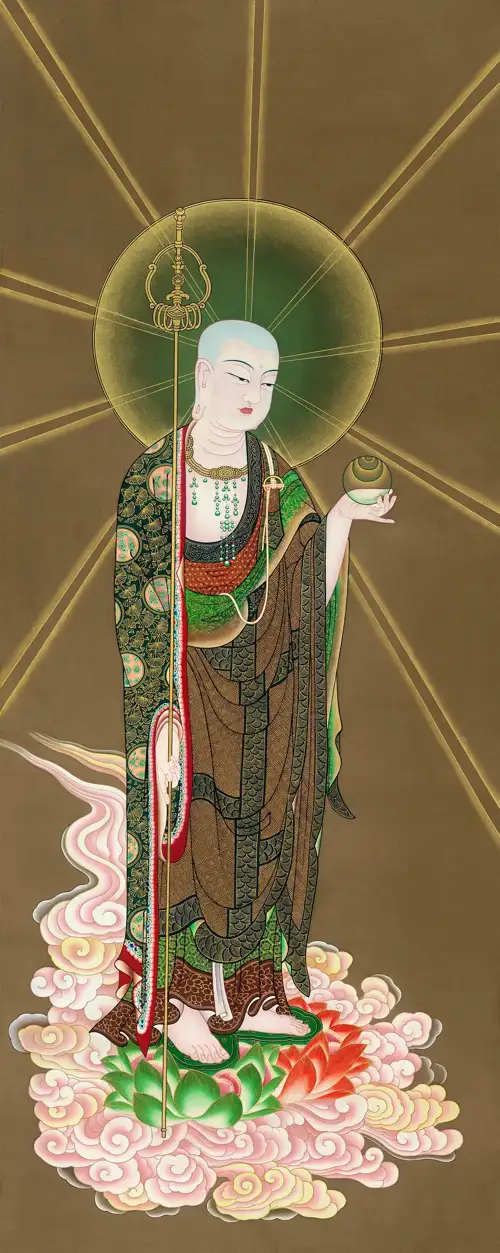 Địa Tạng Vương Bồ Tát Tích Trượng Minh Châu Đồ