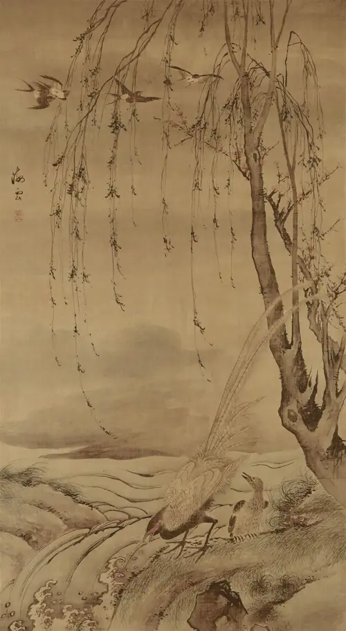 Liễu Cầm Bạch Nhàn Đồ