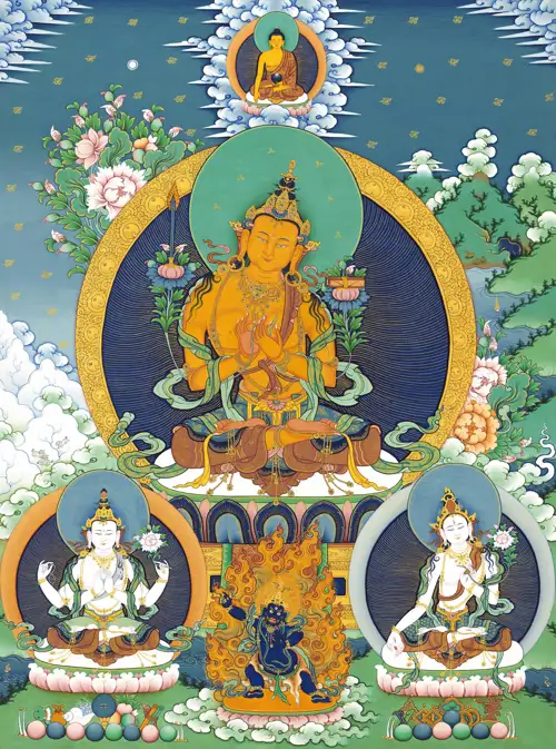 Văn Thù Sư Lợi Giữa Chư Tôn Hộ Pháp